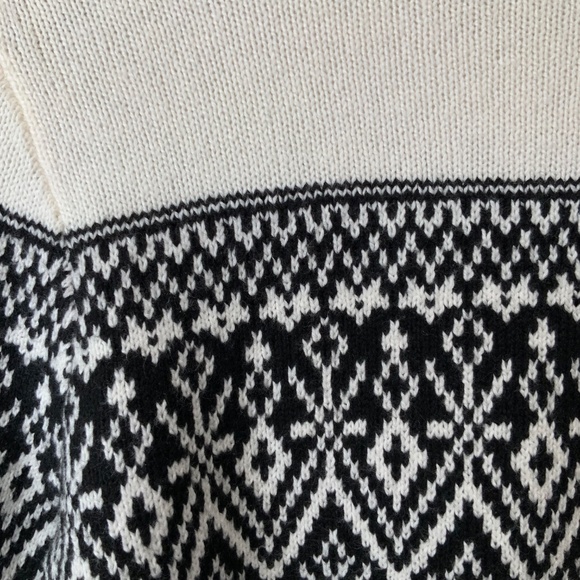Loft Fair Isle Sweater Black & White Size Small - Picture 4 of 5